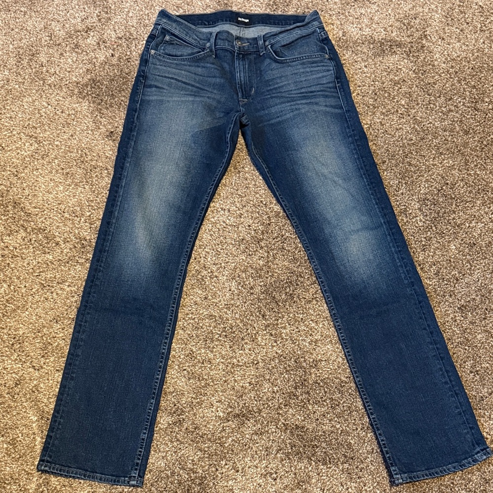 Hudson Jeans Men's Dark Blue Distressed Straight Jeans